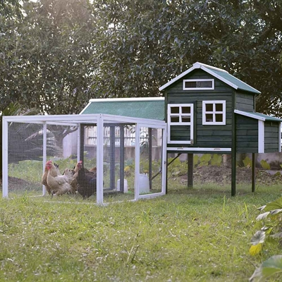 Hønsehus med Hønsegård Model Rømø + Ekstra Modul